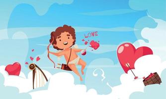 Cupid In Clouds Composition vector