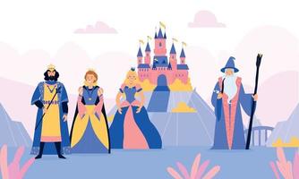 Kingdom With Fairy Tale Characters vector