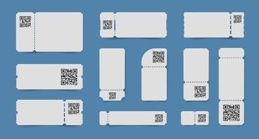 conjunto de tickets de código qr vector