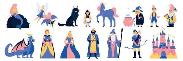 Fairy Tale Characters Cartoon Set vector