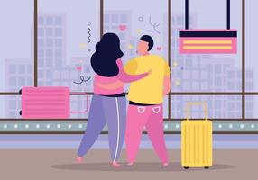 Hug Date Flat Composition vector