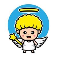 personaje de dibujos animados lindo ángel vector