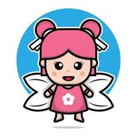 Cute pretty fairy character design cartoon illustration vector