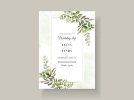 Greenery floral hand drawn wedding invitation template