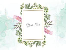 Greenery floral hand drawn wedding invitation template vector