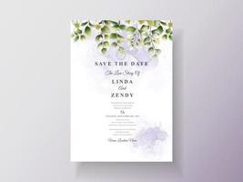 beautiful floral hand drawn wedding invitation template vector