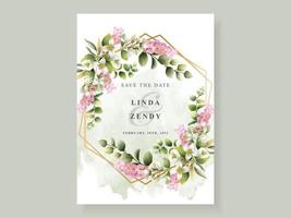 hermosa plantilla de invitación de boda floral vector