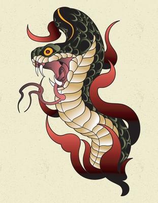 snake tattoo old school