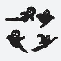 Halloween ghost silhouettes vector
