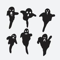 Halloween ghost silhouettes vector