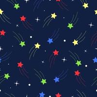 Seamless pattern of colourful stars on space vector