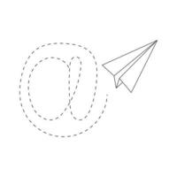 The concept of a mail message, SMS. Paper airplane and mail symbol vector