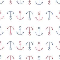 Red and blue anchor seamless pattern vector