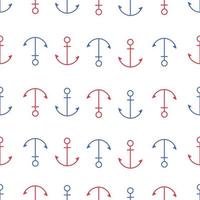 Red and blue anchor seamless pattern vector