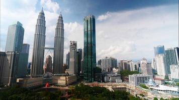 Petronas twin tower in the city at Malaysia video