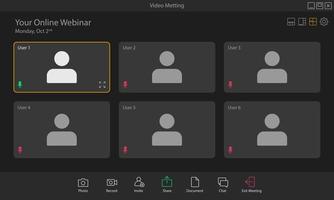 Vector illustration of the layout of a video conference app.