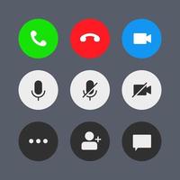 A collection of buttons for the video call user interface.