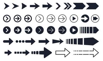 Arrow element icon set. Various arrows shape for infographic. vector