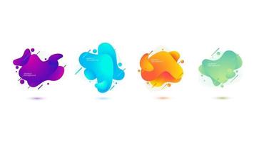 Gradient abstract banners with flowing liquid shapes. Vector