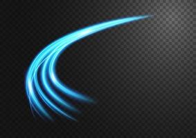 Abstract blue wavy line of light, isolated and easy to edit. Vector