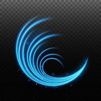 Abstract blue wavy line of light, isolated and easy to edit. Vector