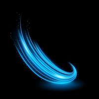 Abstract blue wavy line of light, isolated and easy to edit. Vector