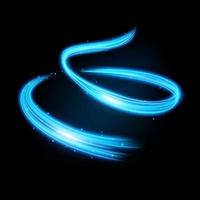 Abstract blue wavy line of light, isolated and easy to edit. Vector