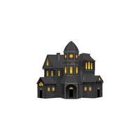 Isolated haunted house. halloween castle vector