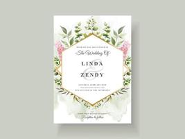 Beautiful floral wedding invitation template vector