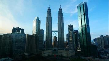 Petronas twin tower in the city at Malaysia video