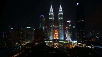 Petronas twin tower in the city at Malaysia video