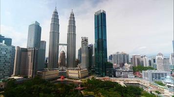 Petronas twin tower in the city at Malaysia video