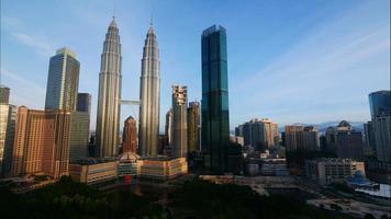 Petronas twin tower in the city at Malaysia video
