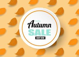 Autumn sale. design with autumn leaves on orange background. Vector. vector