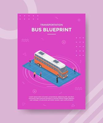 bus blueprint concept for template banner and flyer