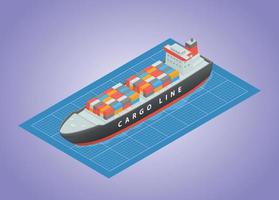 ship transportation build development blueprint vector