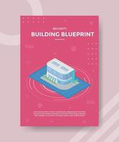 building blueprint concept for template banner and flyer vector