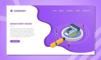 search house or property concept for website template or landing vector