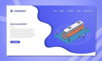 bus blueprint concept for website template or landing homepage vector