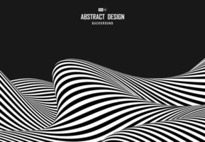 Abstract black and white op art design of cover background. vector