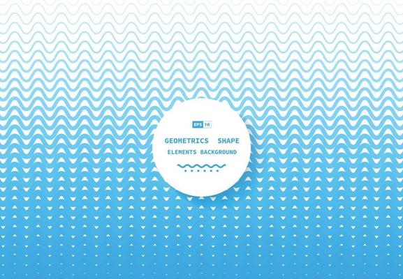 Abstract blue wavy design of sea geometric template background.