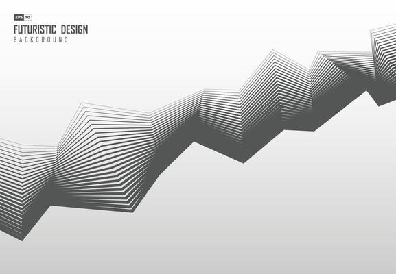 Abstract design of gray line pattern zig zag template background.