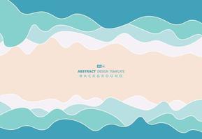Abstract wavy design of blue sea water pastel artwork background. vector