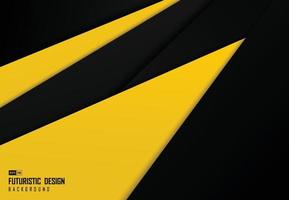 Abstract black and yellow tech overlap designbackground. vector