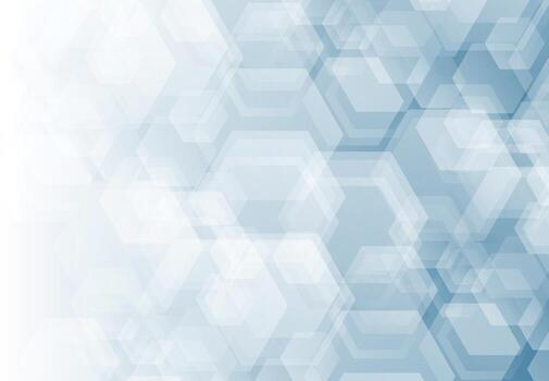 Fondo hexagonal de diseño blanco y azul degradado abstracto. vector