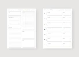 Daily and weekly planner template. Set of planner and to do list. vector