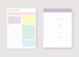 Daily planner template. Set of planner and to do list. vector