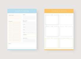 Daily and weekly planner template. Set of planner and to do list. vector