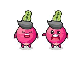 illustration of the argue between two cute radish characters vector
