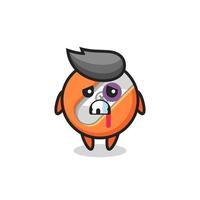 injured pencil sharpener character with a bruised face vector